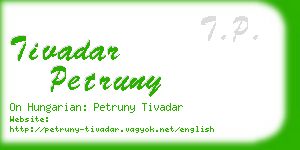 tivadar petruny business card